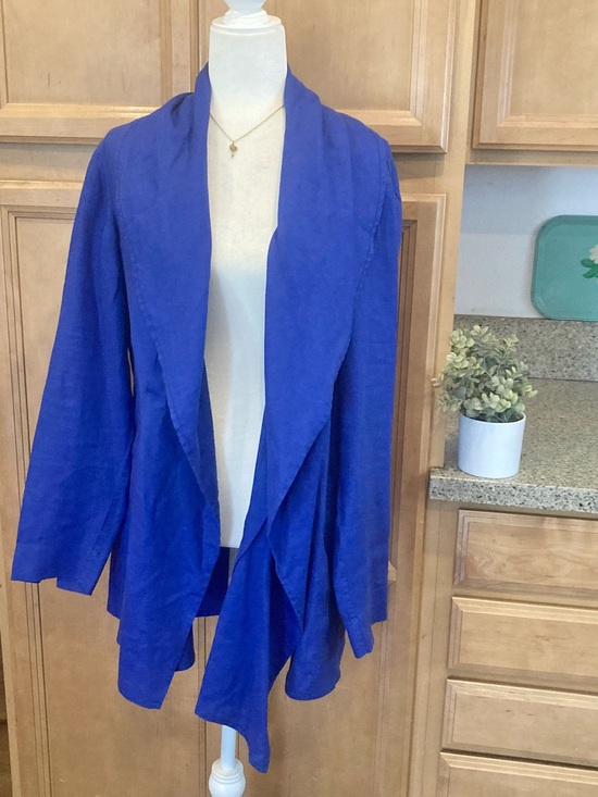 Soft Surroundings Jackets & Blazers - Soft Surroundings Cobalt Blue 100% Linen Open Jacket